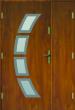 Drzwi zewnętrzne stalowe 2-skrzydłowe Lima Inox z witrażem